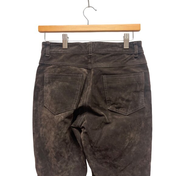 JouJou Skins Vintage 90's Brown Suede Leather Straight Leg Pants - Picture 5 of 7